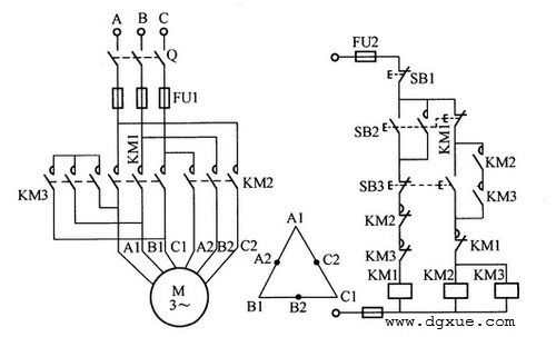 双速异步电动机启动控制电路接线图
