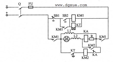 按电流原则切除启动电阻控制直流电动机起动的电路