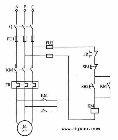 异步电动机短接制动控制电路