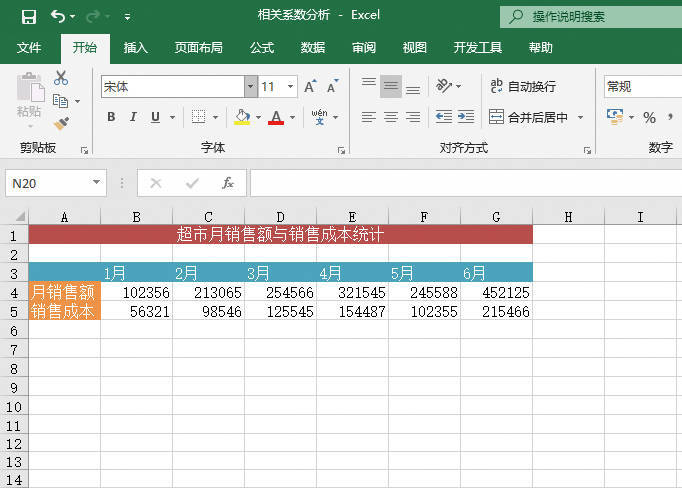 Excel 相关系数分析图解