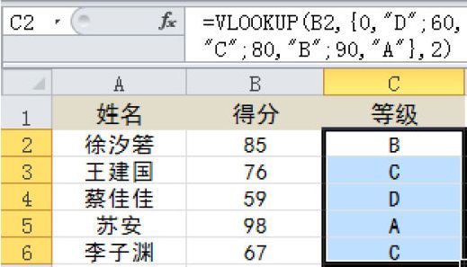 Excel 通过与首列值对比来查找值：VLOOKUP函数