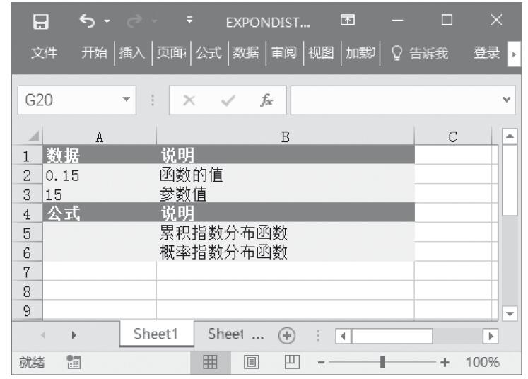 Excel 应用EXPONDIST函数计算指数分布