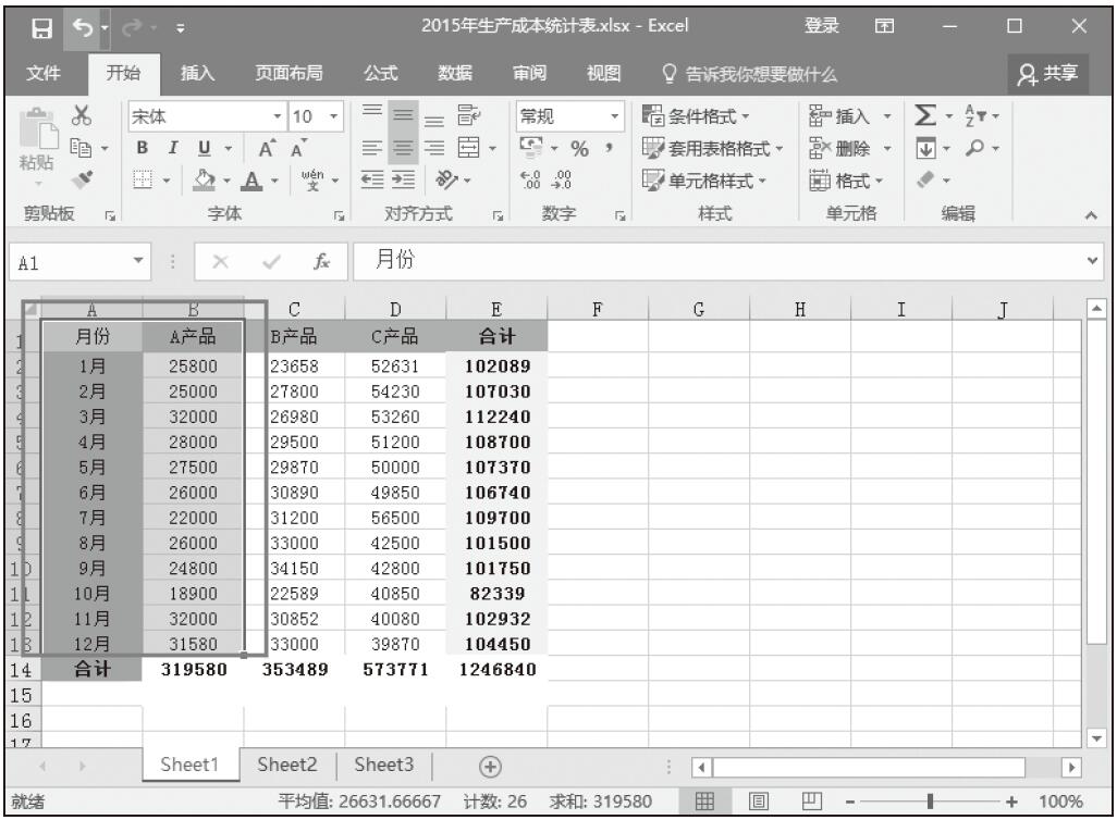 Excel 基于已有数据创建图表