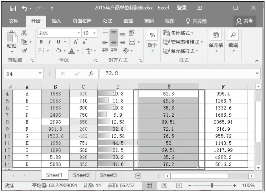 Excel 使用色阶分析数据