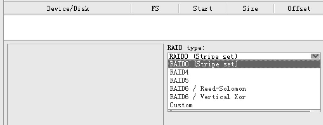 选择RAID类型为RAID-0