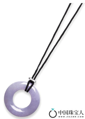 缅甸天然紫罗兰翡翠圈吊坠项链（成交价：112,500人民币
）