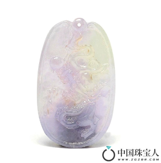 天然紫翡翠“龙戏珠”珮（成交价：1,035港币
）