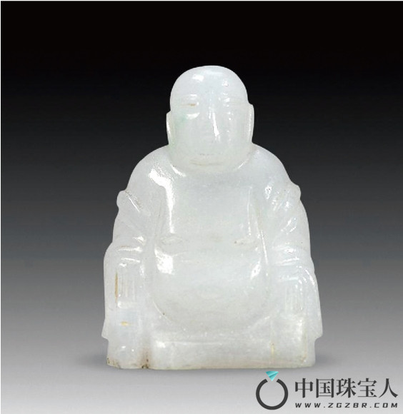 清•翡翠雕弥勒像（成交价：4,600人民币
）
