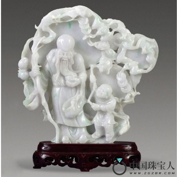 现代•翡翠雕“寿星”（成交价：4,600人民币
）