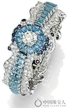 海蓝宝石配蓝宝石及钻石手链（成交价：21,250欧元）