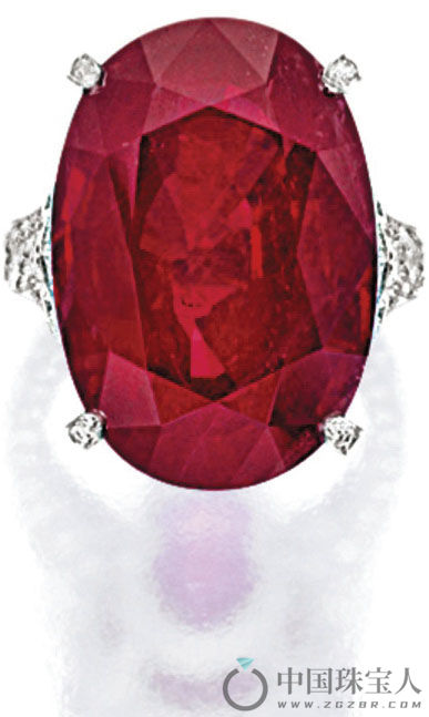 光彩夺目卡地亚红宝石配钻石戒指（成交价：57,240,000港币）