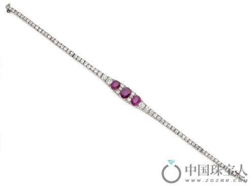 装饰艺术风格红宝石配钻石手链，约制于1920年（成交价：5,000英镑）