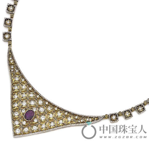 红宝石配钻石项链（成交价：4,750英镑）