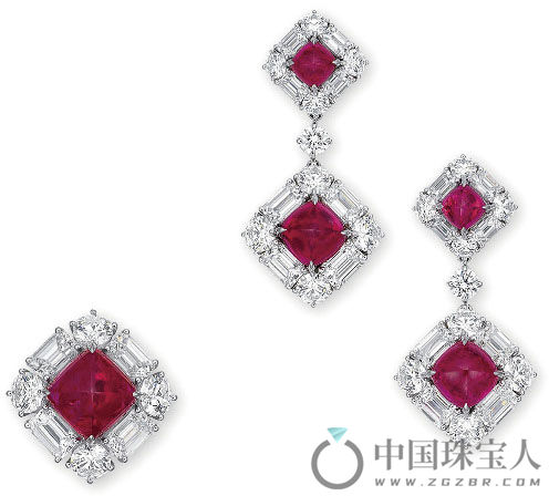 红宝石配钻石首饰套组（成交价：3,040,000港币）