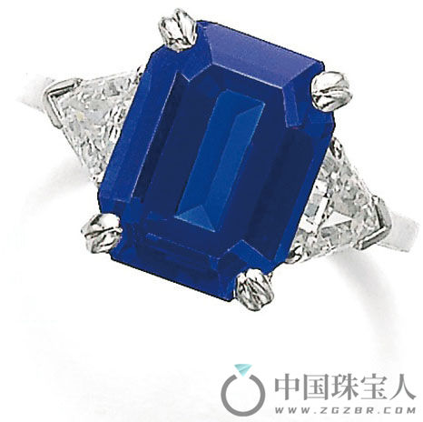 蓝宝石配钻石戒指（成交价：112,500瑞士法郎）