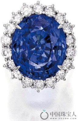 Piranesi 蓝宝石配钻石铂金戒指（成交价：56,250美金）
