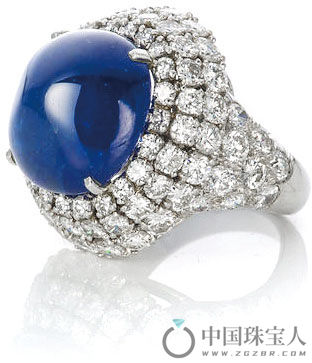 大卫· 韦伯蓝宝石配钻石戒指（成交价：65,000美金）