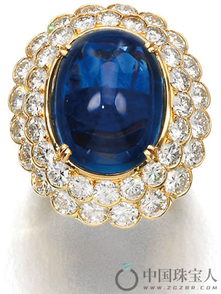 宝诗龙蓝宝石配钻石戒指（成交价：27,500英镑）