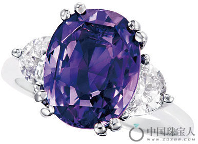 蒂凡尼紫色蓝宝石配钻石戒指