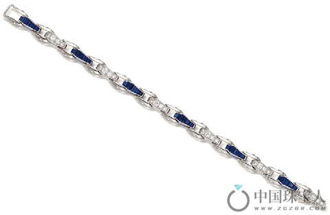 蒂凡尼蓝宝石配钻石手链（成交价：75,000港币）