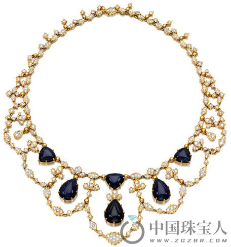 蓝宝石配钻石项链（成交价：10,000英镑）