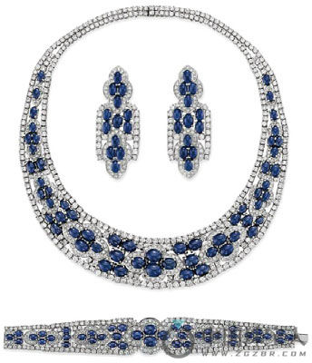 蓝宝石配钻石首饰套组（成交价：106,250美金）