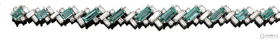 Oscar Heyman Brothers 绿宝石配钻石手链，约制于1960年（成交价：12,250英镑）