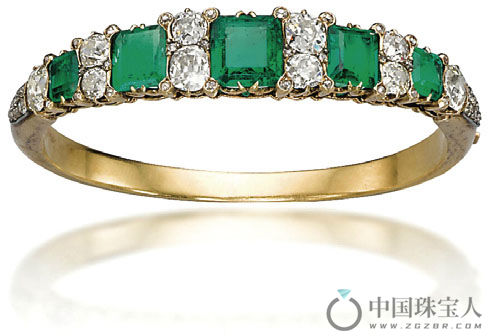 19世纪哥伦比亚绿宝石配钻石手镯（成交价：未知）