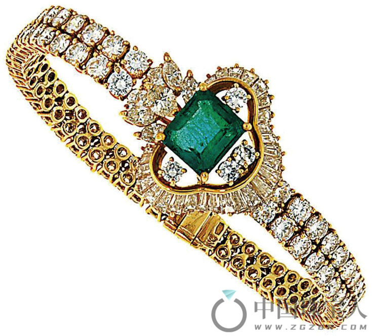 绿宝石配钻石手链（成交价：5,625英镑）