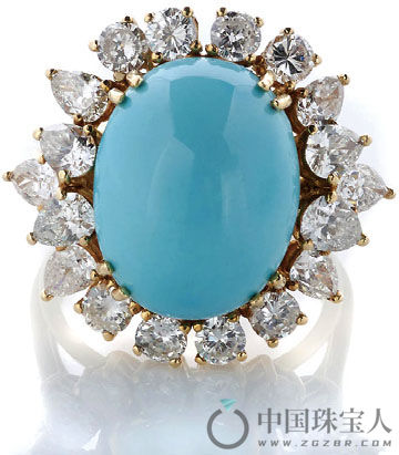绿松石配钻石戒指（成交价：5,000美金）