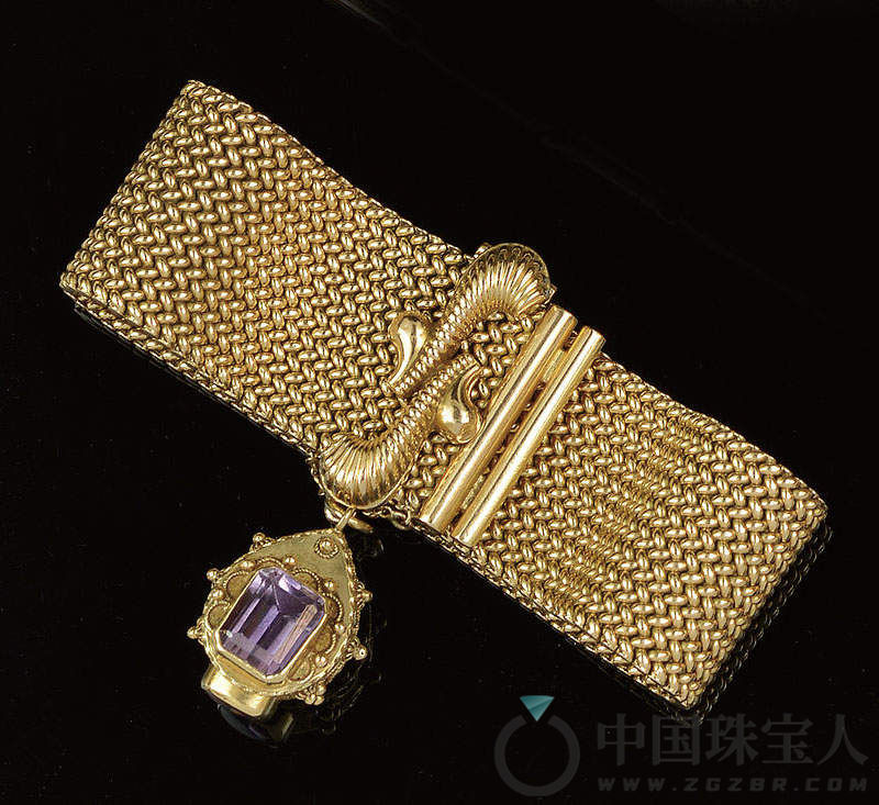 紫水晶黄金手链（成交价：1,625英镑）