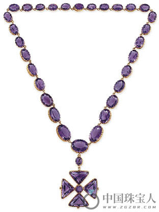 紫水晶吊坠项链（成交价：21,250美金）