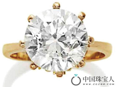 钻石金戒指（成交价：133,500欧元）