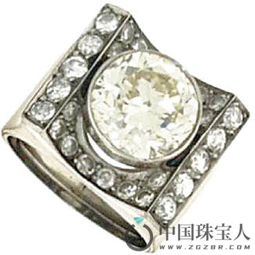 20世纪中期钻石戒指（成交价：23,125英镑）