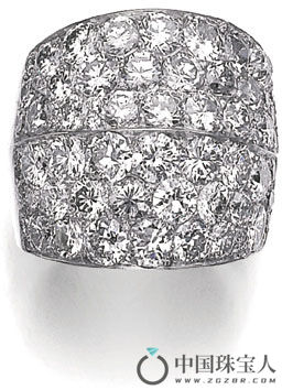 “Toit”Suzanne Belperron 钻石戒指，制于1942－1955年（成交价：60,000瑞士法郎）
