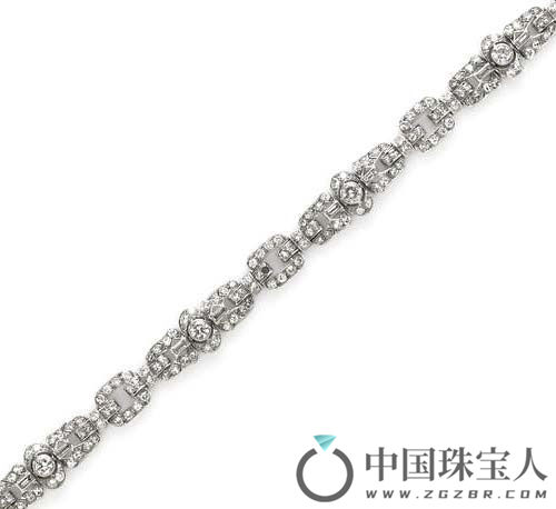 装饰艺术风格钻石手链（成交价：5,000美金）