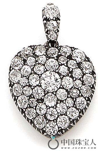 钻石心锁吊坠，约制于1890年（成交价：5,250英镑）
