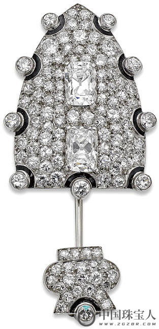 卡地亚装饰艺术风格钻石胸针（成交价：31,250英镑）