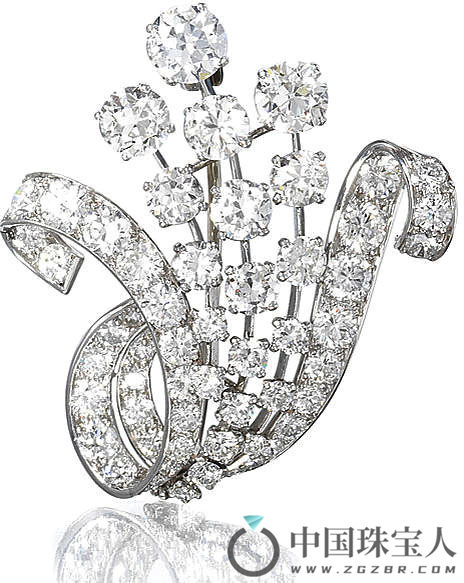 卡地亚钻石胸针，约制于1950年（成交价：11,250英镑）