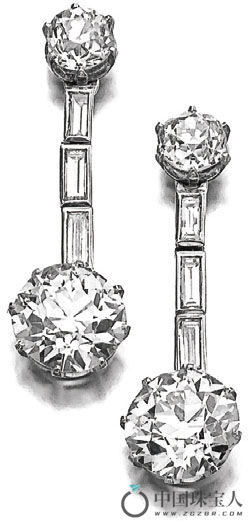 钻石耳环（成交价：75,000瑞士法郎）