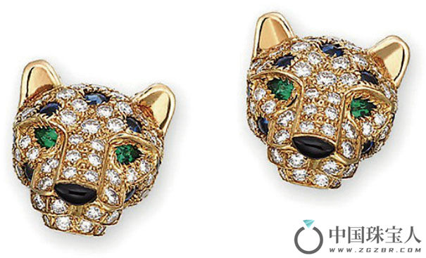 卡地亚“猎豹”钻石耳环（成交价：212,500港币）