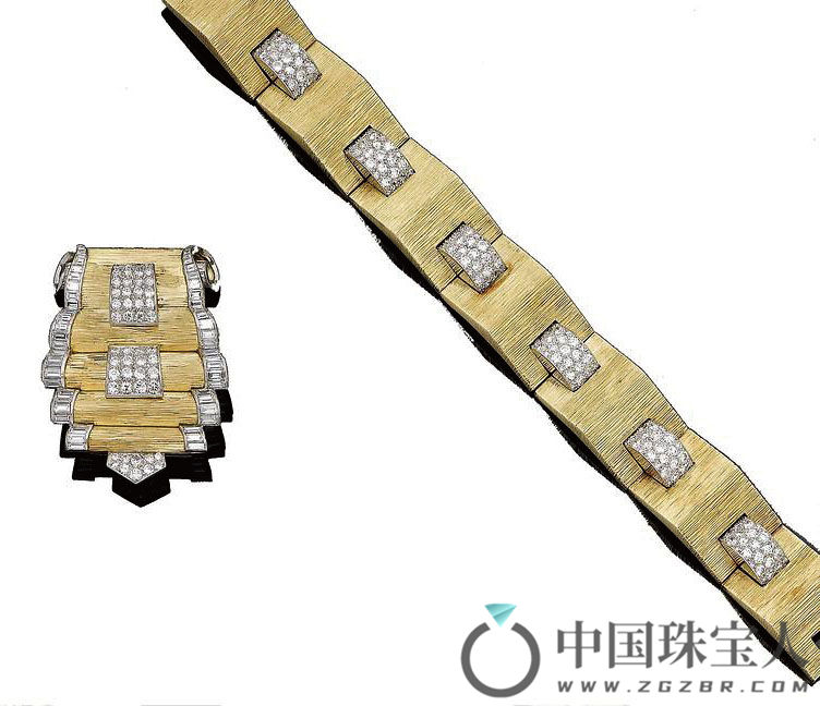 卡地亚钻石手链及钻石胸针（成交价：9,750英镑）
