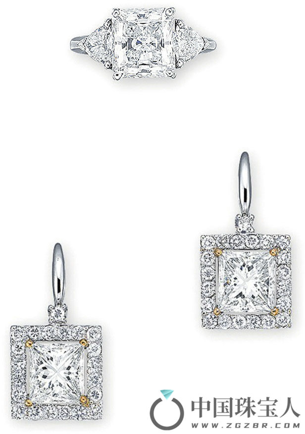 卡地亚钻石戒指和钻石耳环（成交价：812,500港币）
