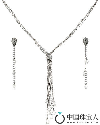 Luca Carati 钻石项链及耳环套组（成交价：6,000美金）
