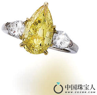 彩色钻石配钻石戒指（成交价：93,750美金）