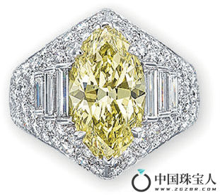 宝格丽彩色钻石配钻石戒指（成交价：525,000港币）