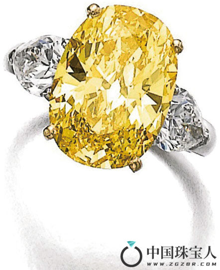 Moussaieff 艳彩黄色彩钻戒指（成交价：269,000瑞士法郎）