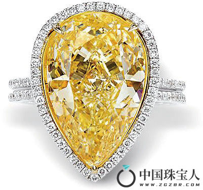 彩黄色彩钻配钻石戒指（成交价：1,003,000港币）