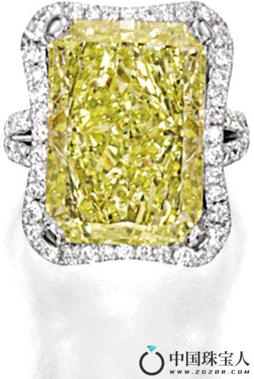 黄色彩钻配钻石戒指