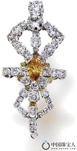 彩色钻石配钻石吊坠（成交价：8,125美金）